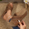 thumbnail image 1 of Bxsruta Embroidered Wedge Sandals with Hollow Strap Design, Summer Casual Shoes for Women, Arch-Support Beach Footwear, 1 of 8