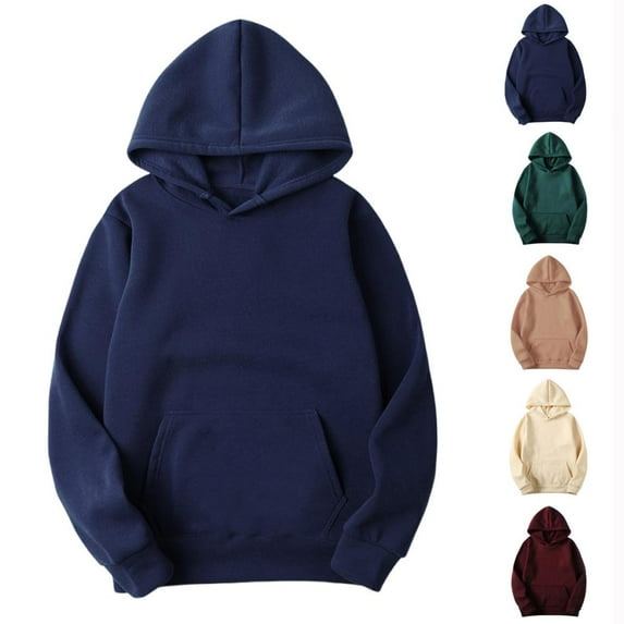 Bxsruta Essentials Hoodie, Women's Casual Fashionable Long Sleeved Hooded Pocket Top Long Sleeve Hooded Blouse, Orange L