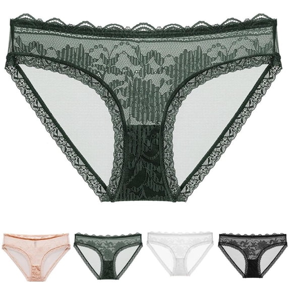 Bxsruta French Cut Low Rise Hip Lifting Underwear for Women, Sheer Mesh and Lace Cheeky Panties, Soft Stretch for Everyday Comfort, 1-Pack