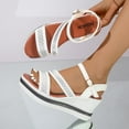 thumbnail image 1 of Bxsruta Geometric Pattern Wedge Sandals, Women's Thick-Soled Casual Footwear - Cushioned Insole for All-Day Comfort, 1 of 8