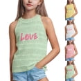 thumbnail image 1 of Bxsruta Girls 1-10 Years Old Summer Knit Hollow Out Halter Top Breathable Casual Shirt for Kids Daily Wear, 1 of 5