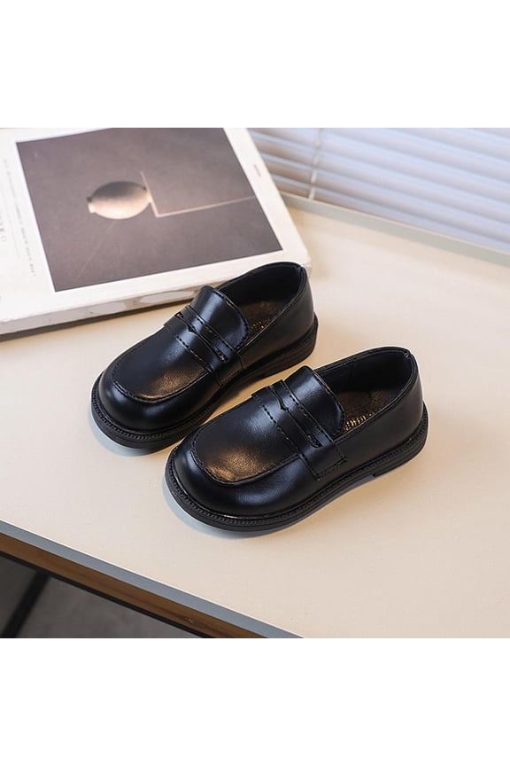 Girls' Classic Loafers Soft Sole Faux Leather Slip on Shoes Princess Style Casual Flats for School Uniform Daily Wear