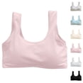 thumbnail image 1 of Bxsruta Girls' Cotton Wirefree Developmental Training Bra, Comfortable Breathable Seamless Cami Vest, One Size for Ages 6-14, 1 of 8