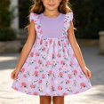thumbnail image 1 of Bxsruta Girls Floral Print Sleeveless Casual Dress with Ruffle Shoulder Detail Soft Cotton Daily Wear for Toddler and Preschool Kids Outdoor Play Family Gatherings Summer Comfortable, 1 of 8