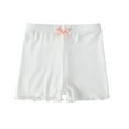 thumbnail image 1 of Bxsruta Girls Shorts, Child's Summer Leggings Shorts Girls Solid Elastic Waist Bow Short Pants Medium-sized Children's Outerwear Pants, White 2 Years, 1 of 4