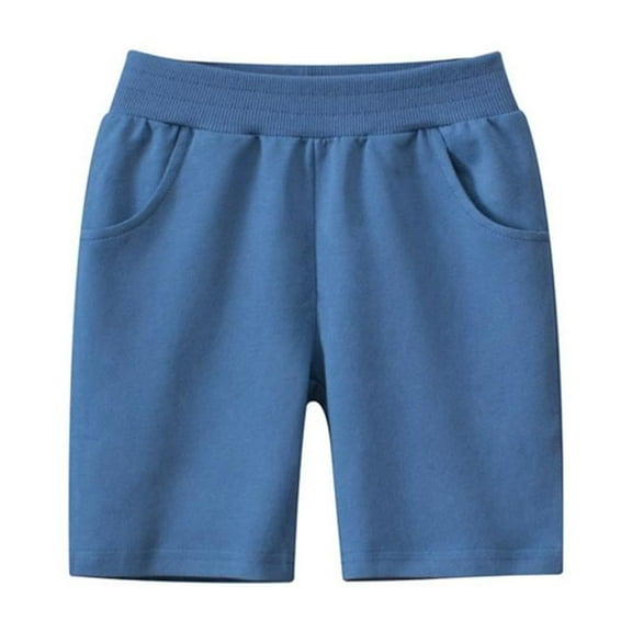 Bxsruta Girls Shorts, Child's Summer Solid Boys and Girls Baby Botton Short Pants Denim Cute Shorts Overalls, Blue 2 Years