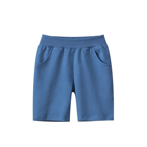Bxsruta Girls Shorts, Child's Summer Solid Boys and Girls Baby Botton Short Pants Denim Cute Shorts Overalls, Blue 6 Years