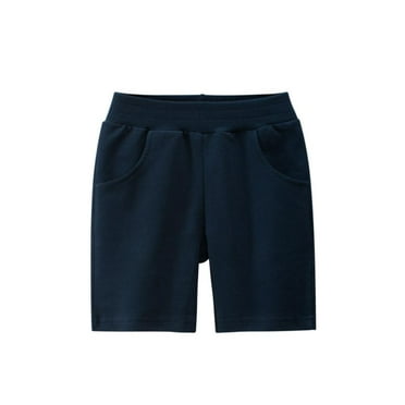 Bxsruta Girls Shorts, Child's Summer Solid Boys and Girls Baby Botton Short Pants Denim Cute Shorts Overalls, Navy 6 Years