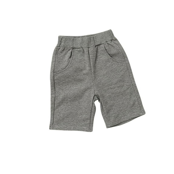 Bxsruta Girls Shorts, Children Solid Color Summer Pants Baby Boy Girl Loose Pockets Half Shorts Pants, Gray 100