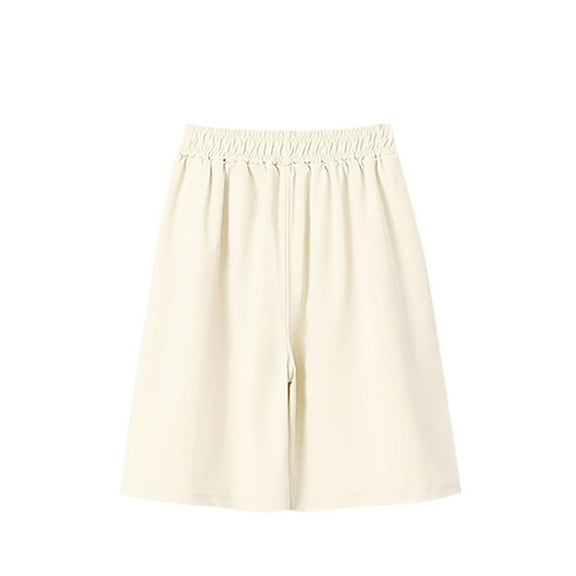 Bxsruta Girls Shorts, Solid Color Children's Sports Shorts Summer Drying Shorts Ice Silk Boy Pant, Beige 5 Years