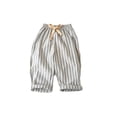 thumbnail image 1 of Bxsruta Girls Shorts, Summer Children's Casual Stripe Pants Children's Rubber Waist Beach Pants, Blue 2 Years, 1 of 4