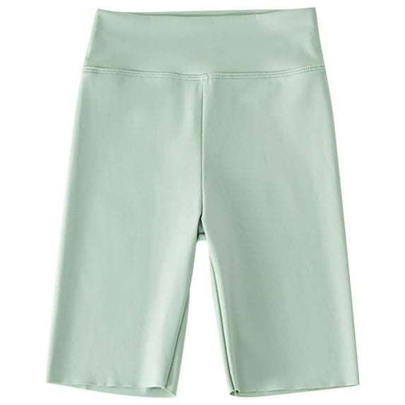 Bxsruta Girls Shorts, Toddler Kids Comfortable Leggings for Girls Yoga Great Softness and Breathability Shorts Middle Pants, Green 9 Years