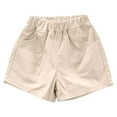 thumbnail image 1 of Bxsruta Girls Shorts, Toddler Kids Girls Boys Casual Spring Summer Solid Color Pockets Children's Shorts, Beige 2 Years, 1 of 6