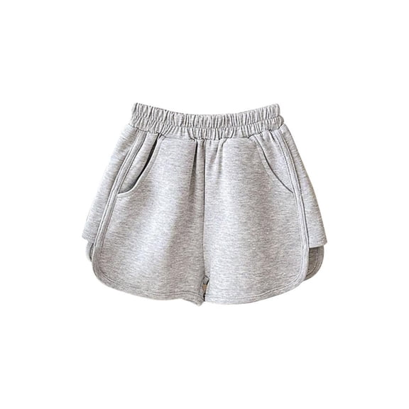 Bxsruta Girls Shorts, Toddler Kids Girls Fashion Solid Color Cute Summer Leisure Pants Shorts, Gray 6 Years
