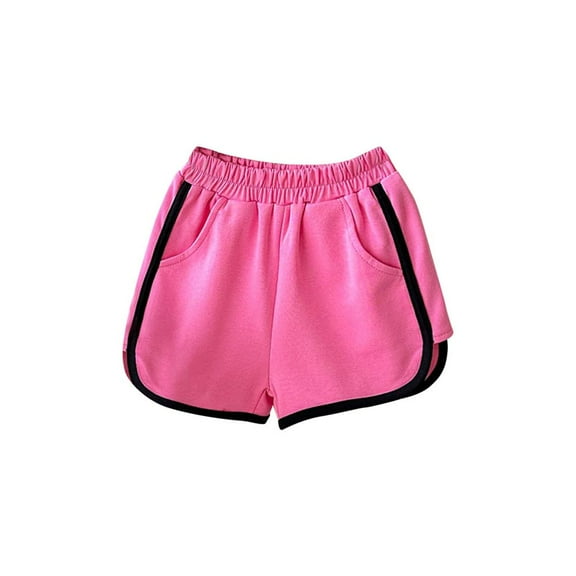 Bxsruta Girls Shorts, Toddler Kids Girls Fashion Solid Color Cute Summer Leisure Pants Shorts, Hot Pink 12 Months