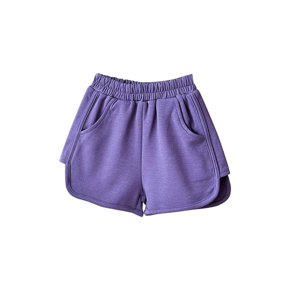Bxsruta Girls Shorts, Toddler Kids Girls Fashion Solid Color Cute Summer Leisure Pants Shorts, Purple 3 Years