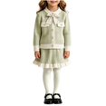 thumbnail image 1 of Bxsruta Girls Sweater and Skirt Set Long Sleeve Button Down Outfit Casual School Party Wear, 1 of 8