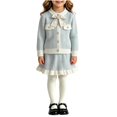 thumbnail image 1 of Bxsruta Girls Sweater and Skirt Set Long Sleeve Button Down Outfit Casual School Party Wear, 1 of 8