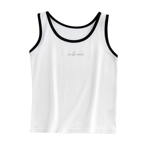 Bxsruta Girls Tank Tops, Girls' Bras Children's Vests Girls' Developmental Underwear Comfortable and Breathable Vests Underwear, White 9 Years