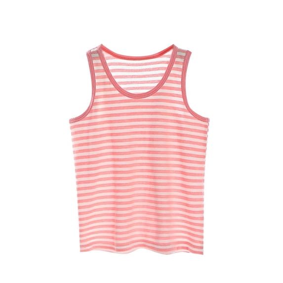 Bxsruta Girls Tank Tops, Summer New Children's Cotton Boys' Thin Girls' Sleepwear Inner Underwear Round Neck Top, Red 5 Years