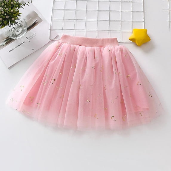 Bxsruta Girls Tutu Skirt Mesh Layered Soft Princess Birthday Party Skirt Comfortable Elastic Waist Skirt for Toddler Kids