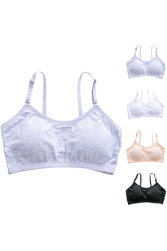 Girls Wirefree Camisole Bra for Teen Tweens Seamless Soft Cotton Stretchy Vest Bra Everyday Comfort Training Bra