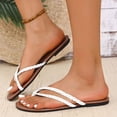 thumbnail image 1 of Bxsruta Herringbone Woven Flip Flops, Flexible PVC Sole with Contoured Footbed for Beach/ Use, 1 of 8