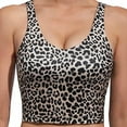 thumbnail image 1 of Bxsruta High Impact Sports Bras for Women, Racerback Bra Leopard Workout Crop Tops Longline Yoga Bra Push up Plus Size Gray 2XL, 1 of 1