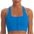 thumbnail image 1 of Bxsruta High Impact Sports Bras for Women Zip Front Sports Bra Workout Fitness Running Yoga Blue L, 1 of 3