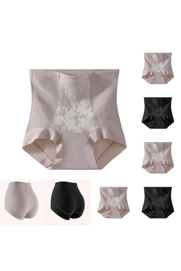 High Waist Tummy Control Shapewear Panties Seamless Body Shaper Underwear for Women Butt Lifting Push Up with Lace Trim Comfortable Nylon Spandex Slimming