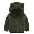 thumbnail image 1 of Bxsruta Jacket for Boys, Reversible Plush Children's Hooded Jacket, Double-Sided Zip Up Fleece Top, 1 of 4