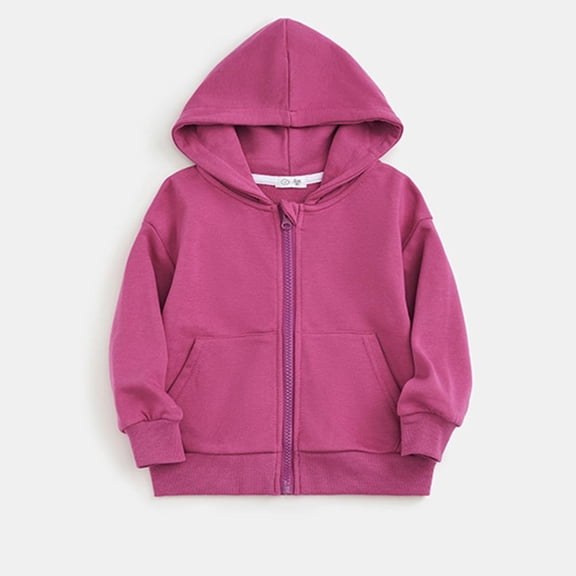 Bxsruta Jacket for Boys, Zippered Hooded Sports Jacket for Kids, Polyester Windproof Outerwear with Side Pockets, Casual Long Sleeve Coat