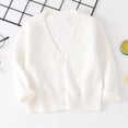 thumbnail image 1 of Bxsruta Jacket for Girls, Children's Solid Color Long Sleeved Fleece Knitted Cardigan Long Sleeved V- Neck Sweater for Kids, 1 of 6