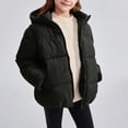 thumbnail image 1 of Bxsruta Jacket for Girls, Children's Solid Down Jacket, Thickened Casual Parka with Zipper Front, Warm Winter Outerwear, 1 of 7