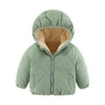thumbnail image 1 of Bxsruta Jacket for Girls, Fleece-Lined Hooded Winter Coat for Toddlers, Thickened Windproof Outerwear with Zipper Closure, 1 of 4