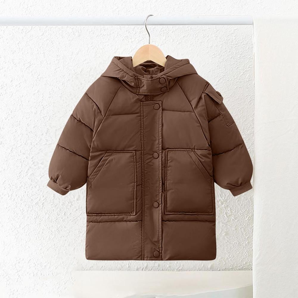 Bxsruta Jacket for Girls, Hooded Long Sleeve Thickened