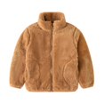 thumbnail image 1 of Bxsruta Jacket for Girls, Kids' Stand Collar Long Sleeve Unhooded Jacket, Zippered Pocket Outerwear Top, 1 of 7