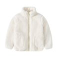 thumbnail image 1 of Bxsruta Jacket for Girls, Kids' Stand Collar Long Sleeve Unhooded Jacket, Zippered Pocket Outerwear Top, 1 of 8
