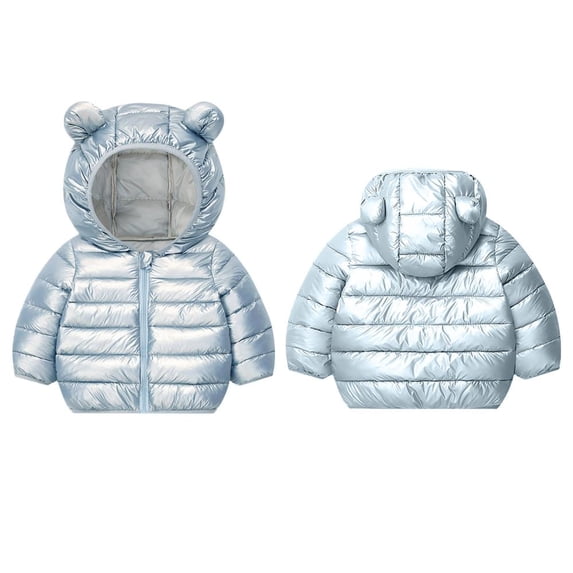 Bxsruta Jacket for Girls, Kids' Winter Fleece-Lined Zip Jacket with Faux Fur Hood, Elastic Cuff Thermal Coat