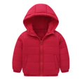 thumbnail image 1 of Bxsruta Jacket for Girls, Solid Color Hooded Puffer Coat, Kids Long Sleeve Winter Jacket with Front Pockets, 1 of 7