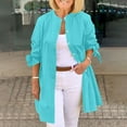 thumbnail image 1 of Bxsruta Jacket for Women, Women's Button-Down Lapel Shirt, Loose Fit Long Sleeve Polyester Blouse for Office Work, Classic Solid Button Up Casual Top, 1 of 8