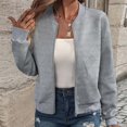 thumbnail image 1 of Bxsruta Jacket for Women, Women's Casual Zipper Jacket with Elastic Cuffs, Lightweight Long Sleeve Outerwear for Daily Comfort and Spring Wear, 1 of 8