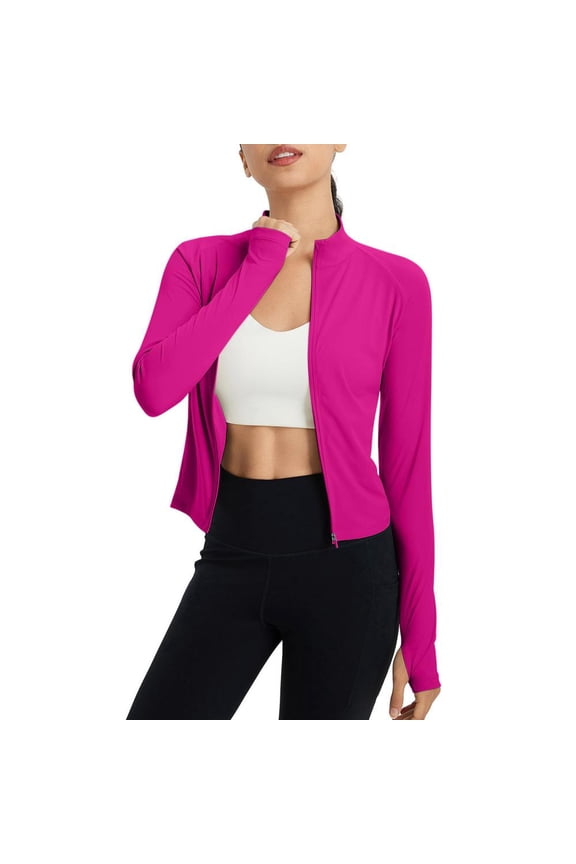 Jacket for Women, Women's Full-Zip Upf Sunshirt with Pockets, Quick-Dry Outdoor Shirt, Long Sleeve Athletic Outerwear