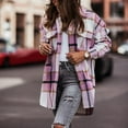 thumbnail image 1 of Bxsruta Jacket for Women, Women's Outerwear Oversized Plaid Longline Coat, Open Front Casual Outerwear with Extended Length, 1 of 6