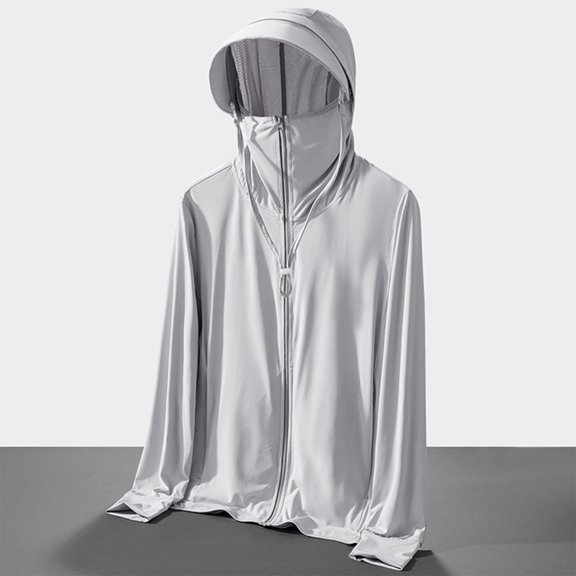 Bxsruta Jacket for Women, Women's Upf Sun Protection Hooded Jacket, High Elasticity Long Sleeve Sportswear with Finger Holes for Outdoor Activities