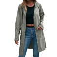 thumbnail image 1 of Bxsruta Jacket for Women, Women's Waterproof Hooded Jacket, Button Long Sleeve Jacket with Pockets, 1 of 7