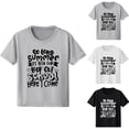 thumbnail image 1 of Bxsruta Kids' Casual Short Sleeve Letter Printed T-Shirt for School Season, Soft Breathable Polyester Round Neck Top for Spring and Summer, 1 of 4
