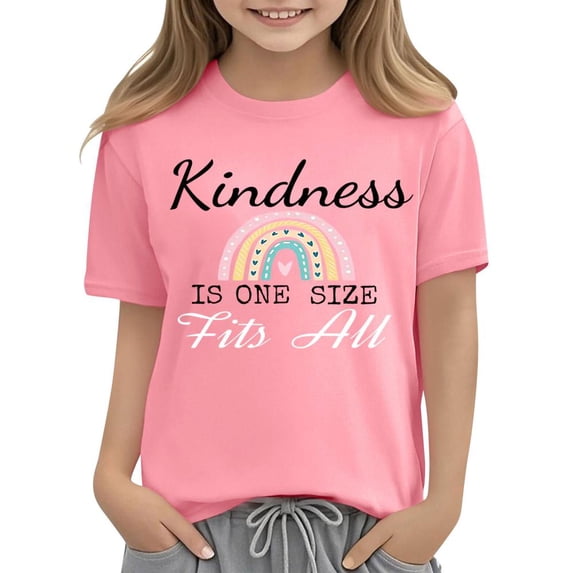 Bxsruta Kids Cotton Graphic T-Shirt Anti Bullying School Season Short Sleeve Tee