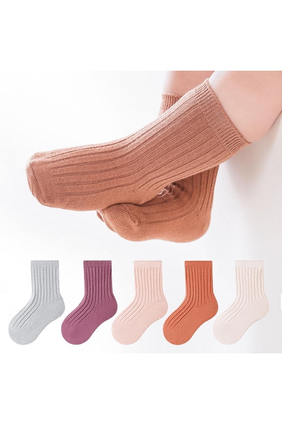 Kids' Mid-Length Sports Socks with Sweat Absorbing and Odor Proof, Soft and Easy to Clean for Daily Wear, Size for 1-5 Years