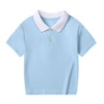 thumbnail image 1 of Bxsruta Kids' Short Sleeve Shirt with Turn-Down Collar, Soft Cotton Blend for Recreational Sports and Everyday Casual Wear, 1 of 8
